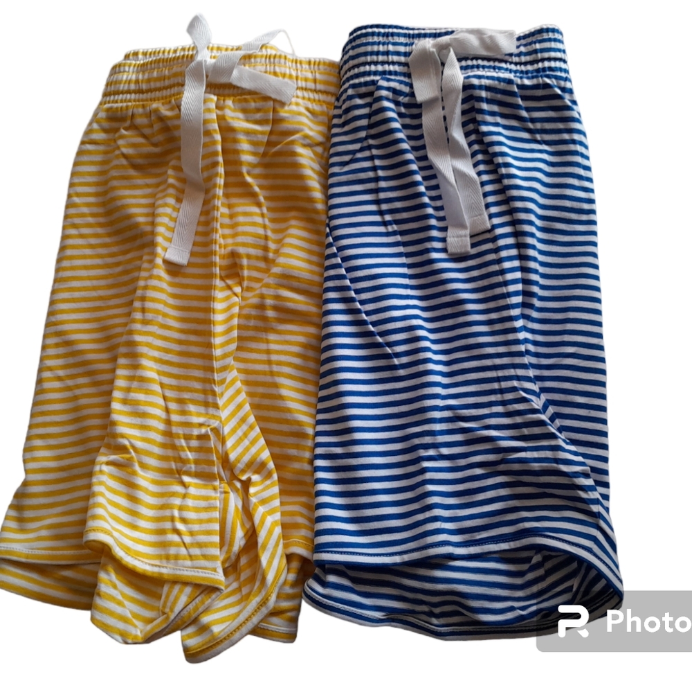 Style & Co. Plus All Cotton Striped Daisy Cobalt Lounge Shorts Bundle Size 1X